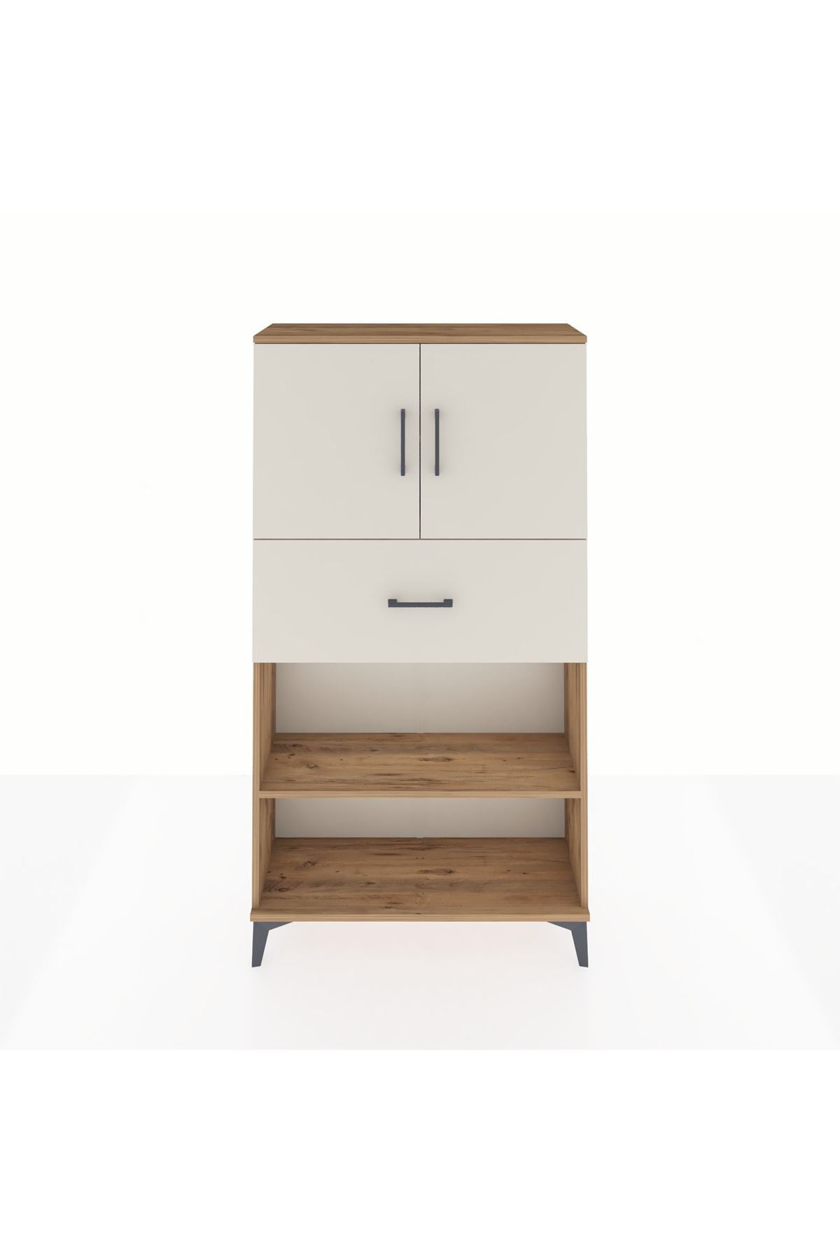 Arges Dolap 3 Raflı Tek Çekmeceli 2 Kapaklı 88x30x163 - S21M168V7A