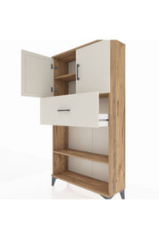Arges Dolap 3 Raflı Tek Çekmeceli 2 Kapaklı 88x30x163 - S21M168V7A