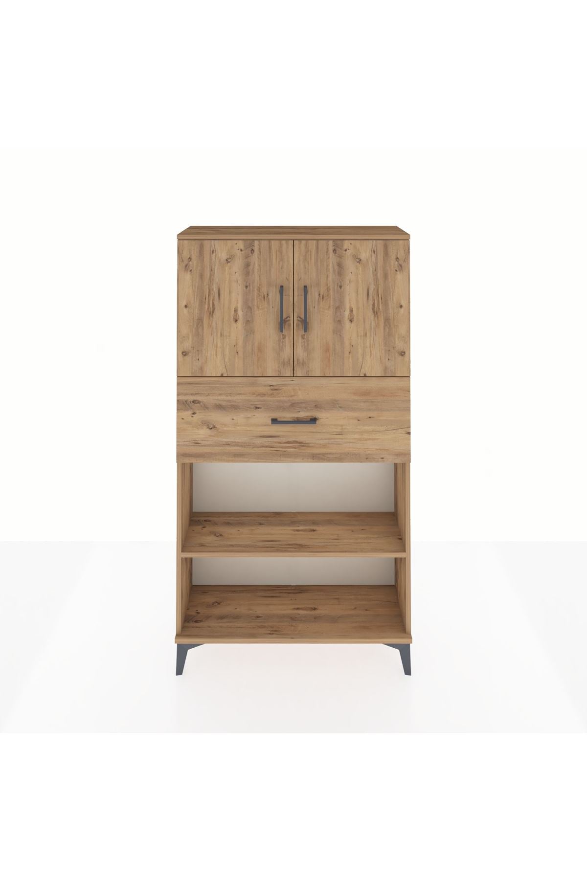 Arges Dolap 3 Raflı Tek Çekmeceli 2 Kapaklı 88x30x163 - S21M168V9A