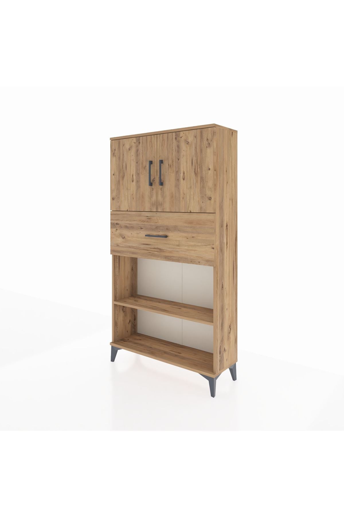 Arges Dolap 3 Raflı Tek Çekmeceli 2 Kapaklı 88x30x163 - S21M168V9A
