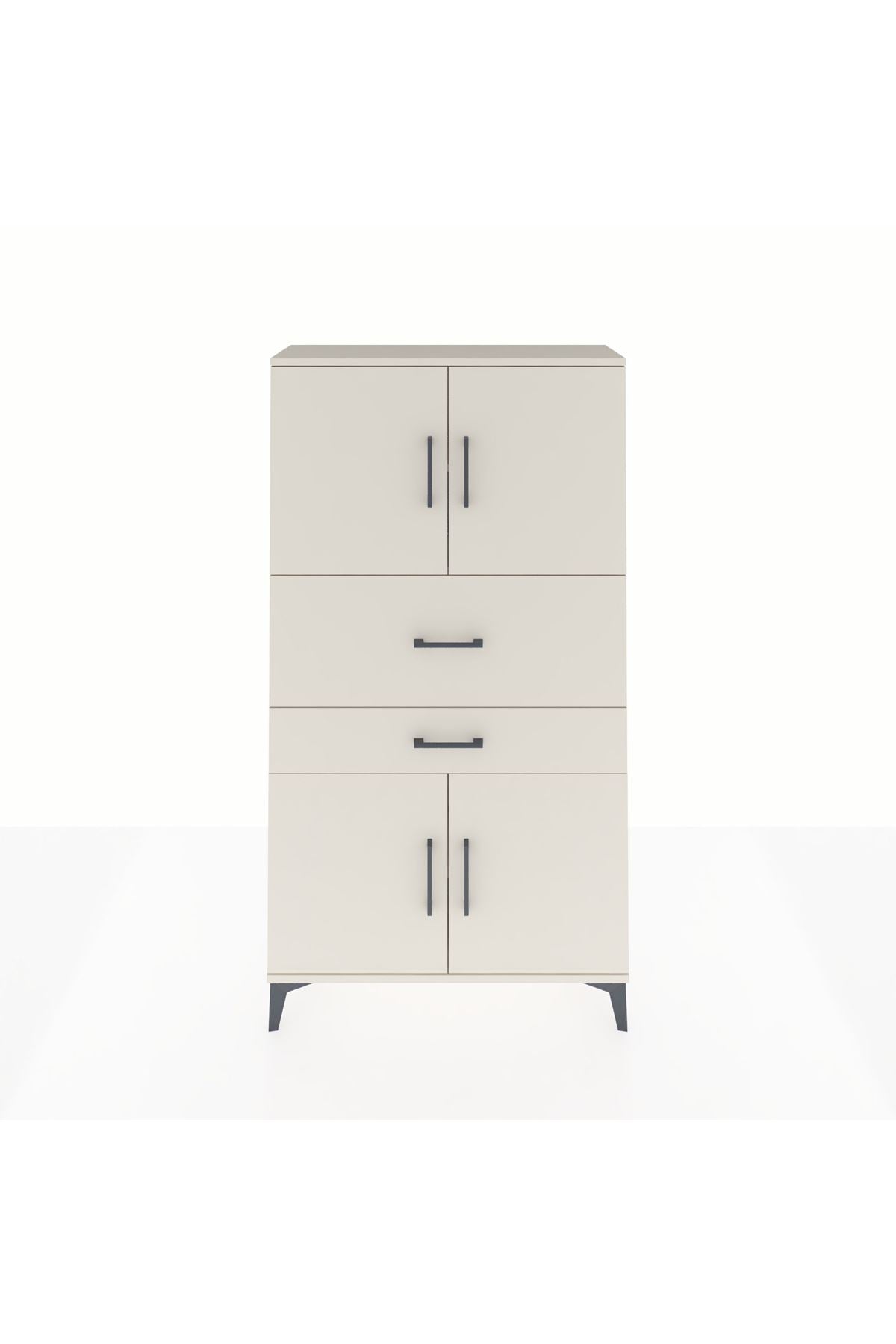 Arges Dolap 3 Raflı 2 Çekmeceli 4 Kapaklı 88x30x163 - S21M170V1A