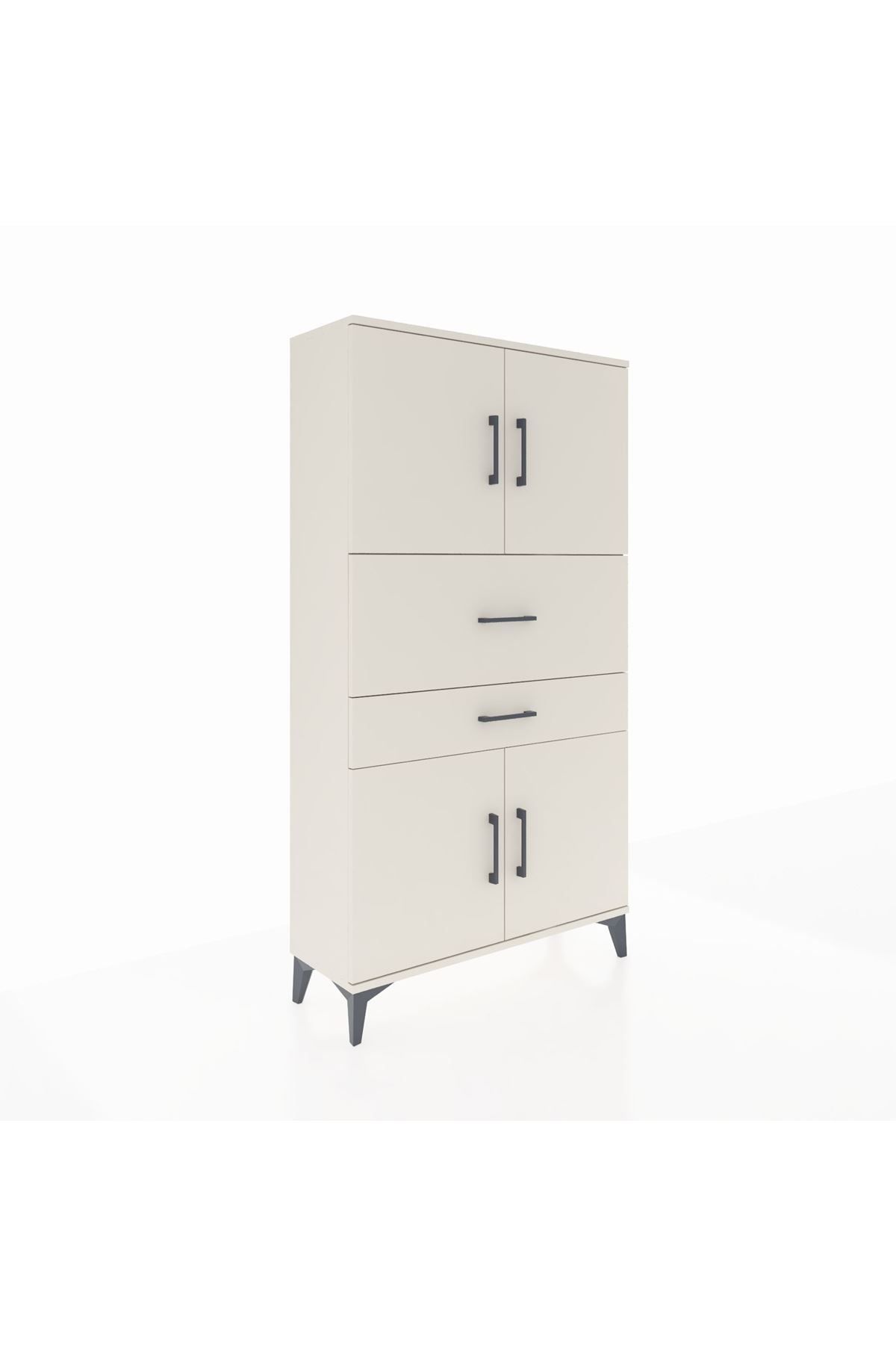 Arges Dolap 3 Raflı 2 Çekmeceli 4 Kapaklı 88x30x163 - S21M170V1A