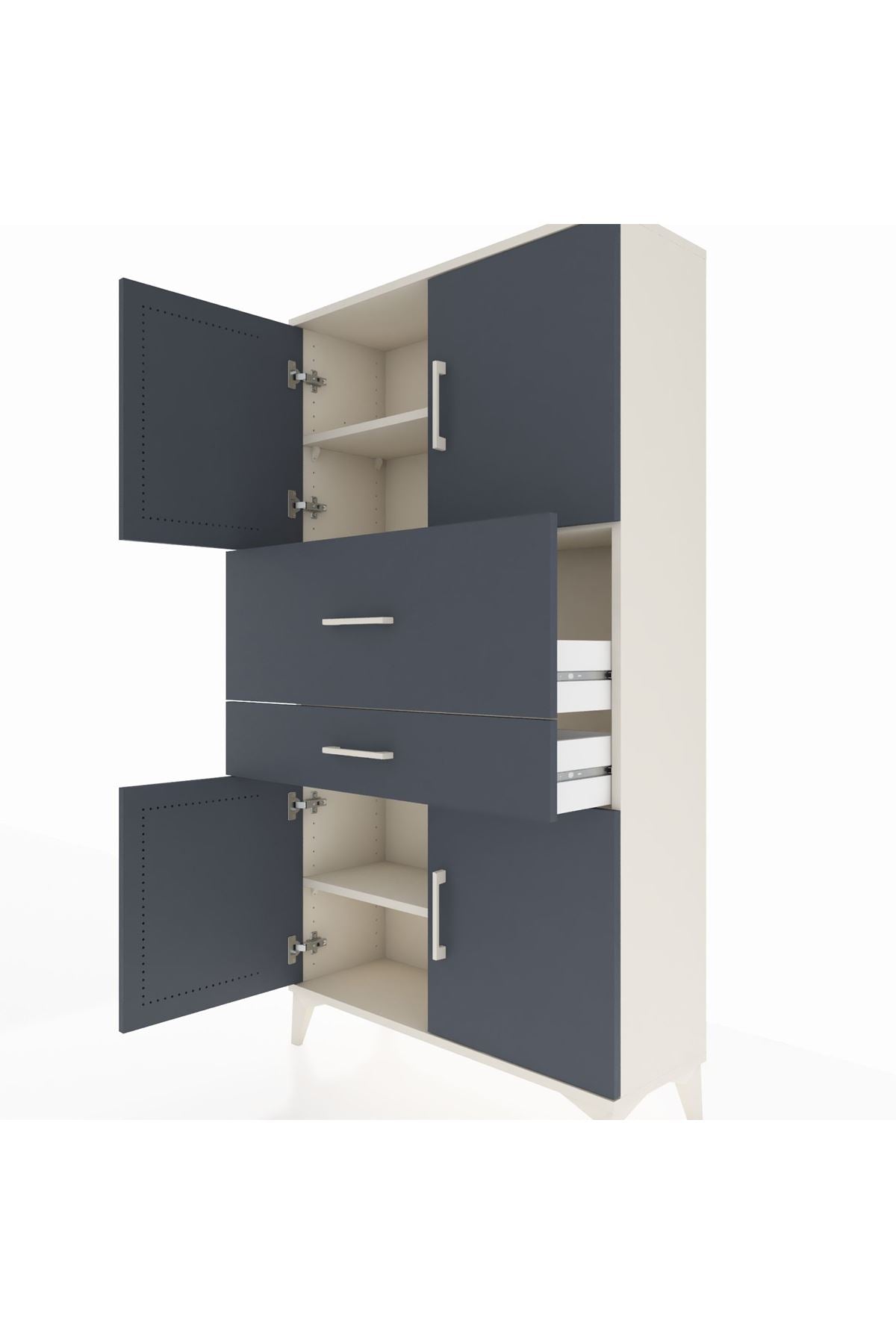 Arges Dolap 3 Raflı 2 Çekmeceli 4 Kapaklı 88x30x163 - S21M170V2A
