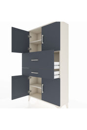 Arges Dolap 3 Raflı 2 Çekmeceli 4 Kapaklı 88x30x163 - S21M170V2A