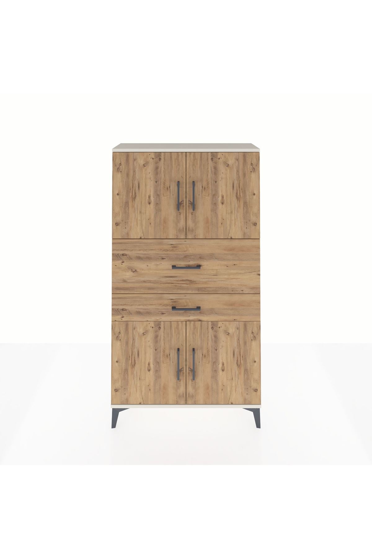 Arges Dolap 3 Raflı 2 Çekmeceli 4 Kapaklı 88x30x163 - S21M170V3A