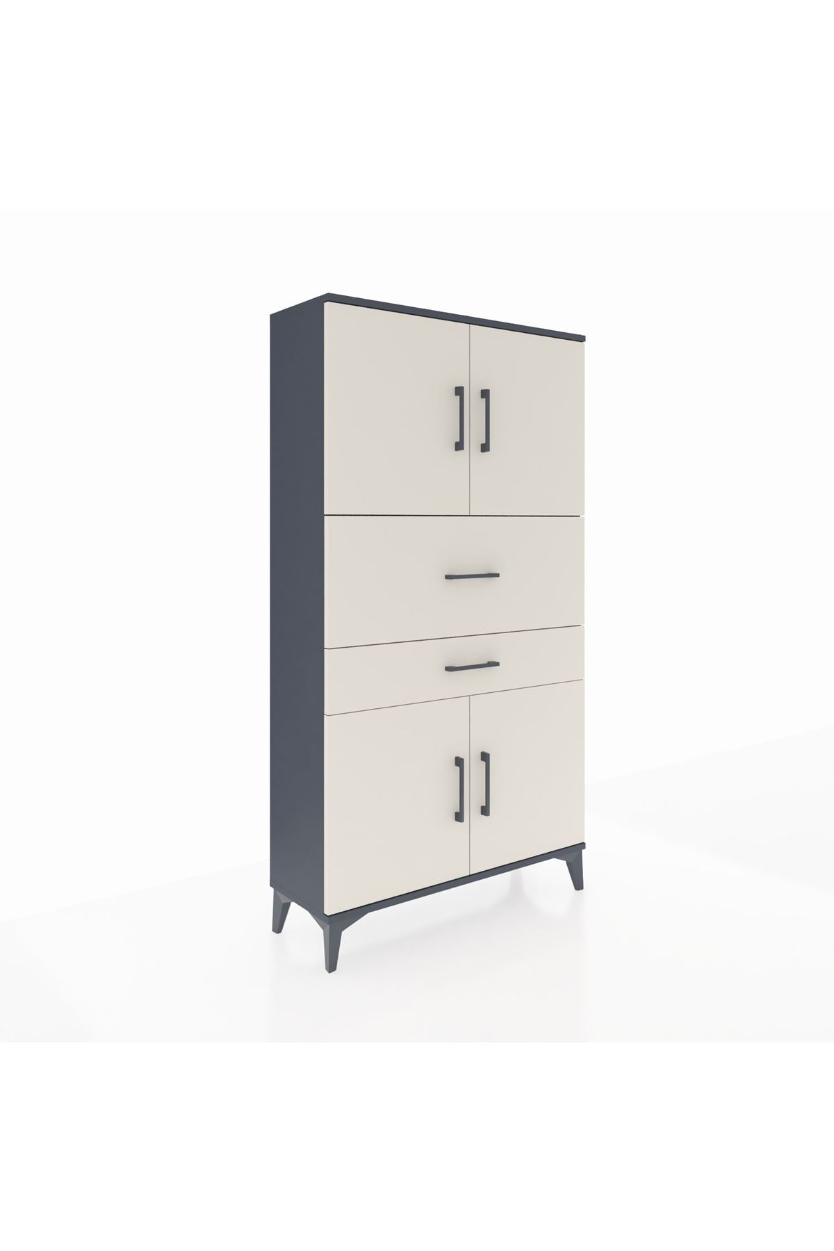 Arges Dolap 3 Raflı 2 Çekmeceli 4 Kapaklı 88x30x163 - S21M170V4A