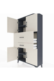 Arges Dolap 3 Raflı 2 Çekmeceli 4 Kapaklı 88x30x163 - S21M170V4A