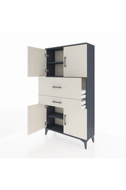 Arges Dolap 3 Raflı 2 Çekmeceli 4 Kapaklı 88x30x163 - S21M170V4A