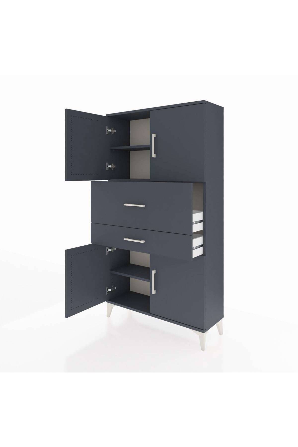 Arges Dolap 3 Raflı 2 Çekmeceli 4 Kapaklı 88x30x163 - S21M170V5A