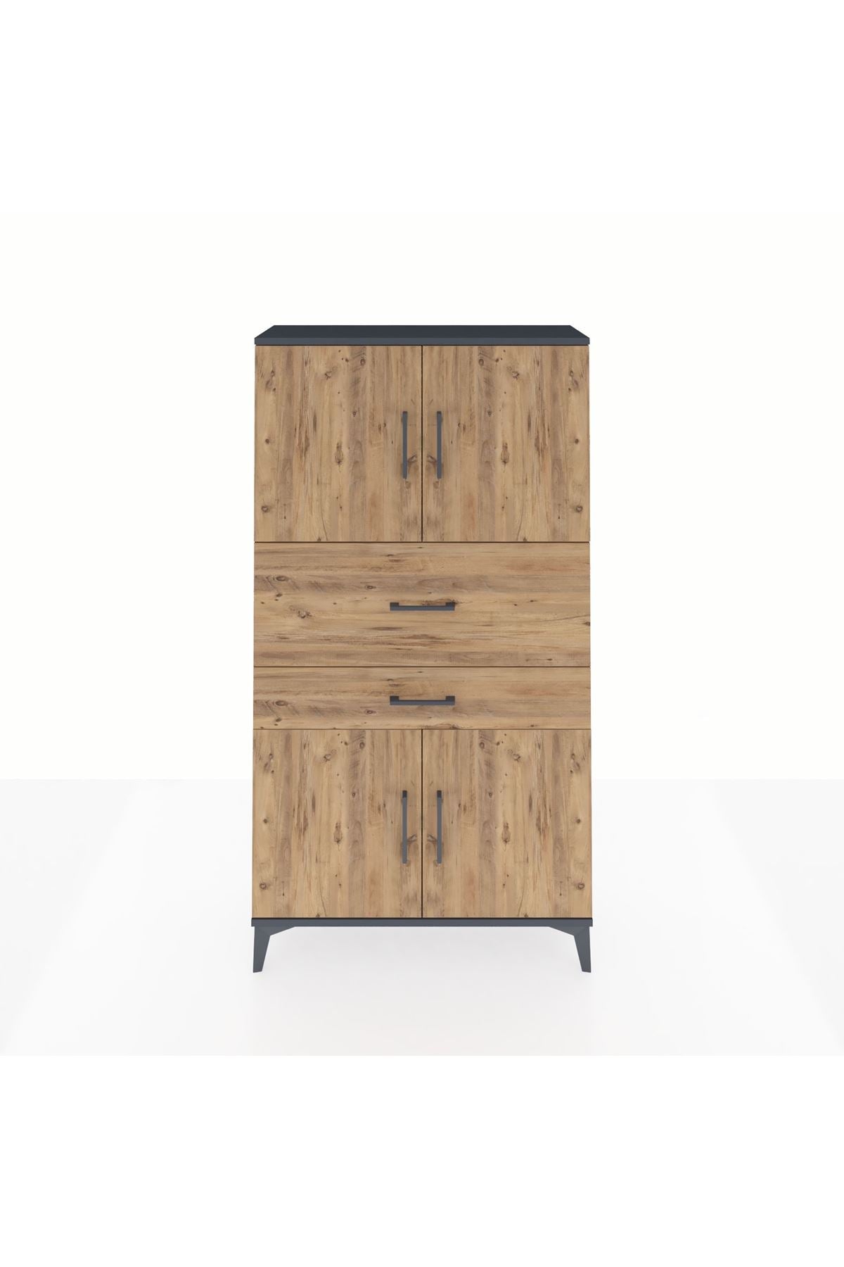 Arges Dolap 3 Raflı 2 Çekmeceli 4 Kapaklı 88x30x163 - S21M170V6A