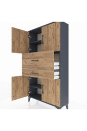 Arges Dolap 3 Raflı 2 Çekmeceli 4 Kapaklı 88x30x163 - S21M170V6A