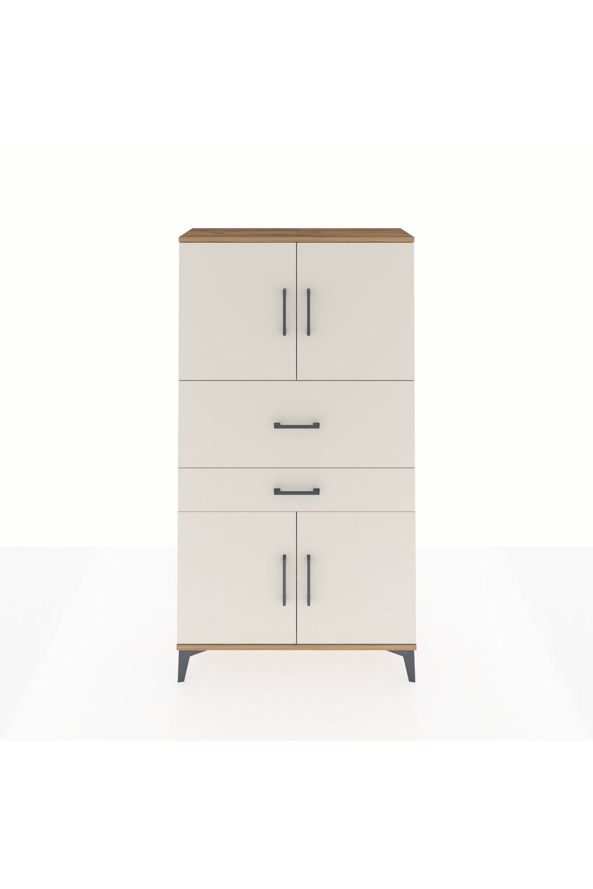 Arges Dolap 3 Raflı 2 Çekmeceli 4 Kapaklı 88x30x163 - S21M170V7A