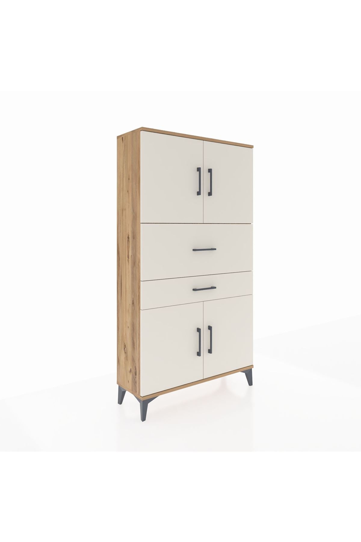 Arges Dolap 3 Raflı 2 Çekmeceli 4 Kapaklı 88x30x163 - S21M170V7A