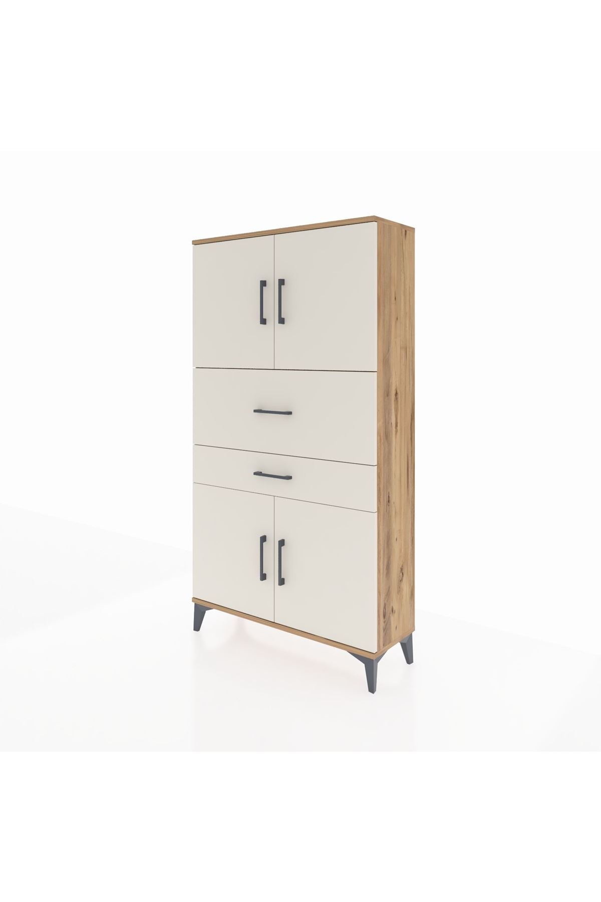 Arges Dolap 3 Raflı 2 Çekmeceli 4 Kapaklı 88x30x163 - S21M170V7A