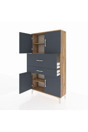 Arges Dolap 3 Raflı 2 Çekmeceli 4 Kapaklı 88x30x163 - S21M170V8A