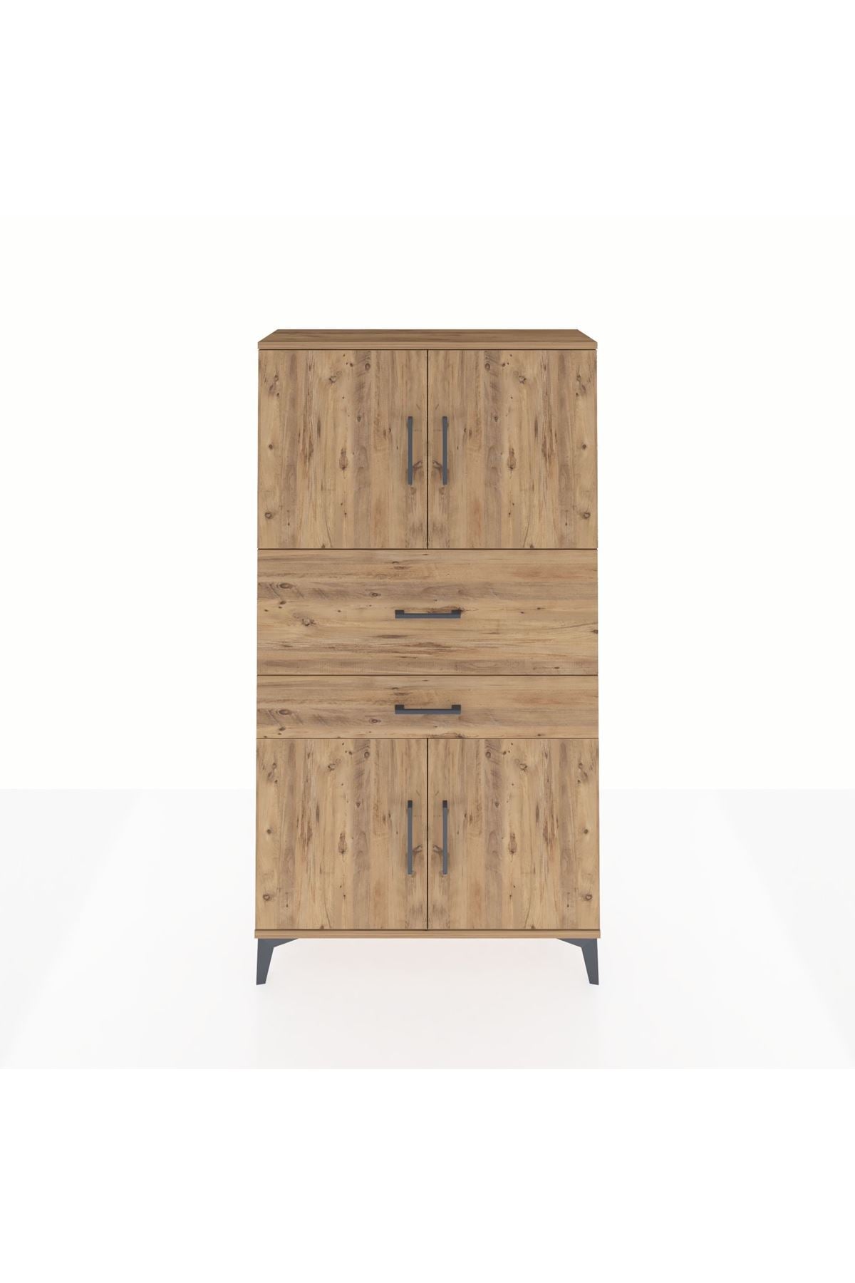 Arges Dolap 3 Raflı 2 Çekmeceli 4 Kapaklı 88x30x163 - S21M170V9A