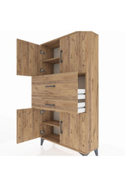 Arges Dolap 3 Raflı 2 Çekmeceli 4 Kapaklı 88x30x163 - S21M170V9A