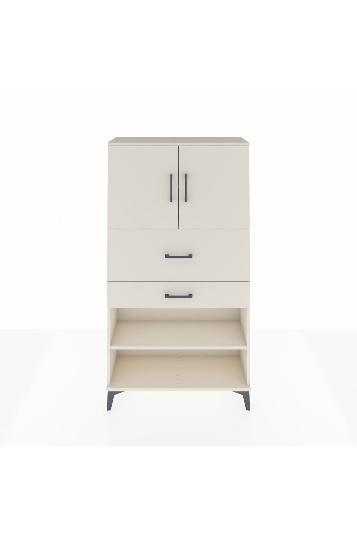 Arges Dolap 3 Raflı 2 Çekmeceli 2 Kapaklı 88x30x163 - S21M172V1A