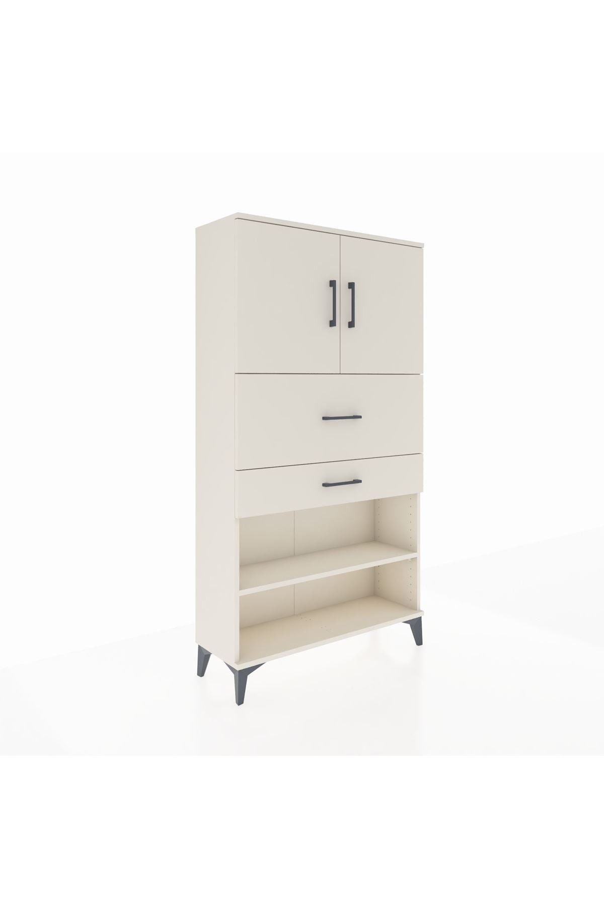 Arges Dolap 3 Raflı 2 Çekmeceli 2 Kapaklı 88x30x163 - S21M172V1A