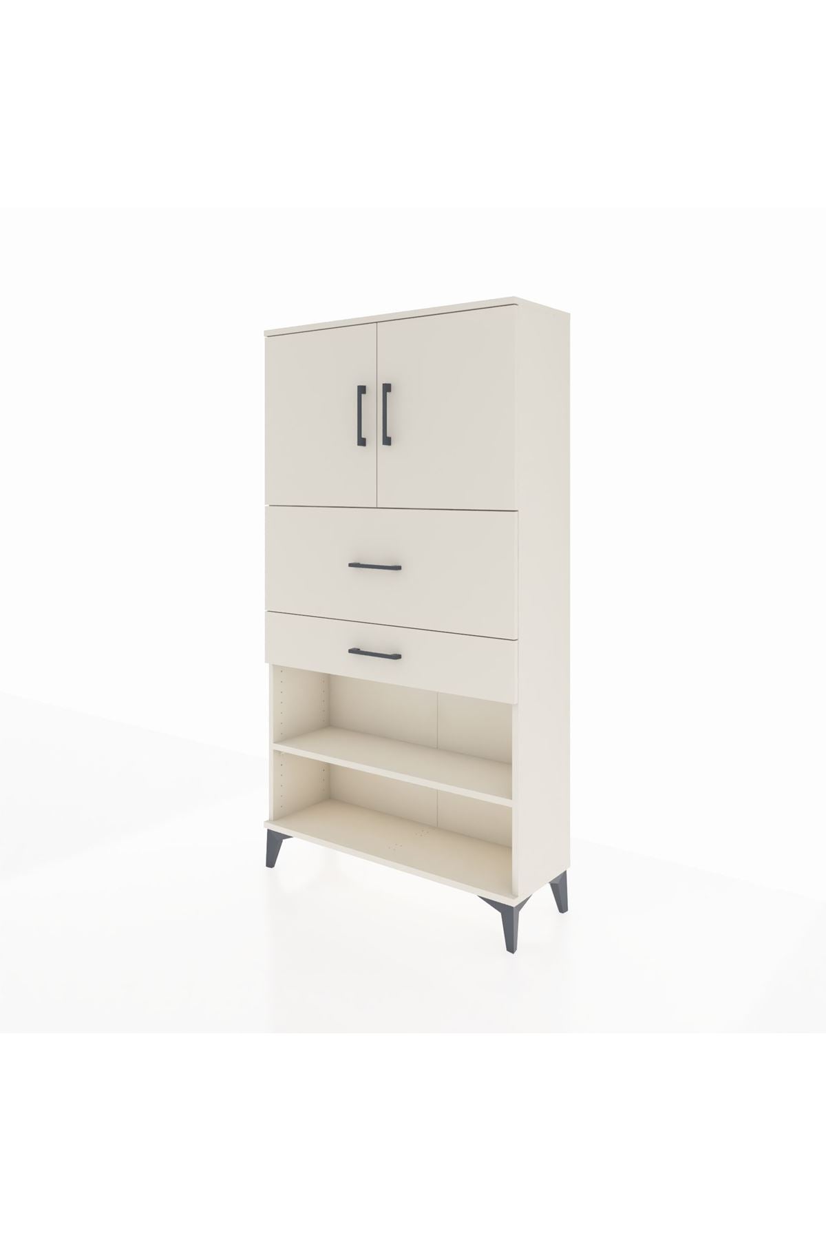 Arges Dolap 3 Raflı 2 Çekmeceli 2 Kapaklı 88x30x163 - S21M172V1A