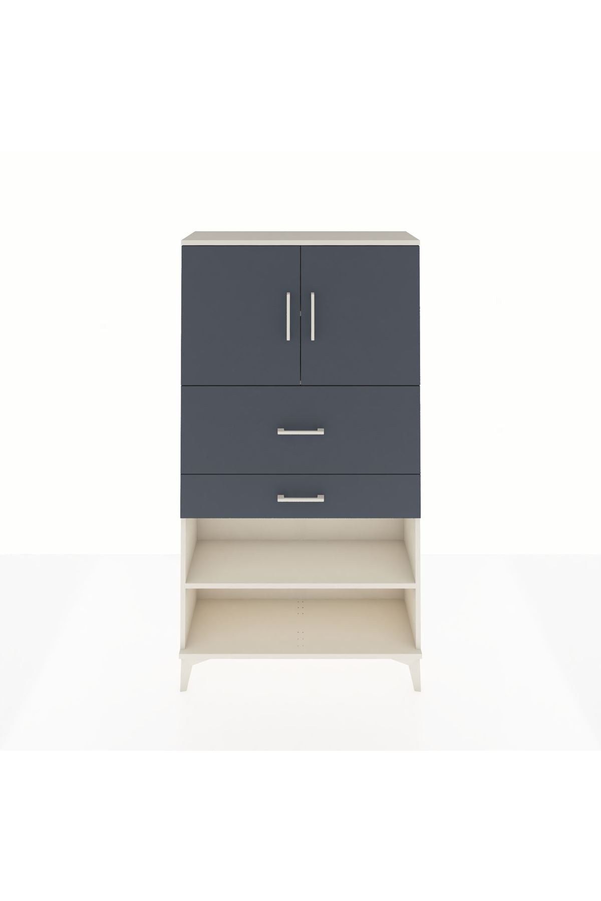 Arges Dolap 3 Raflı 2 Çekmeceli 2 Kapaklı 88x30x163 - S21M172V2A