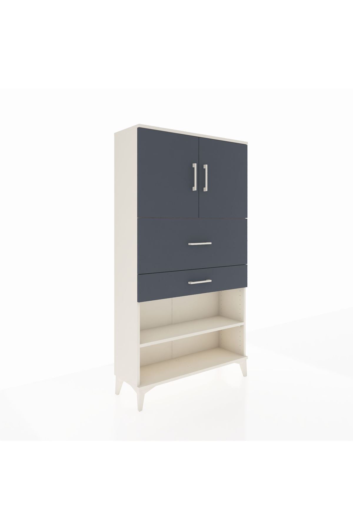 Arges Dolap 3 Raflı 2 Çekmeceli 2 Kapaklı 88x30x163 - S21M172V2A