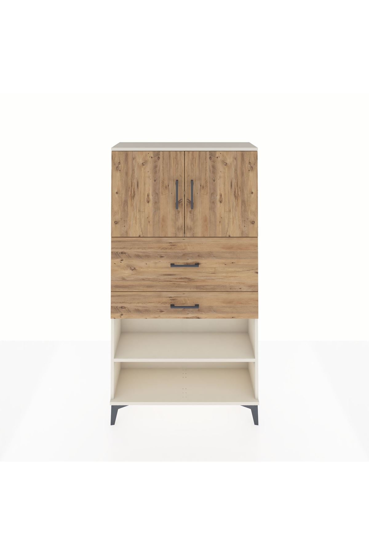 Arges Dolap 3 Raflı 2 Çekmeceli 2 Kapaklı 88x30x163 - S21M172V3A