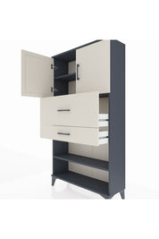 Arges Dolap 3 Raflı 2 Çekmeceli 2 Kapaklı 88x30x163 - S21M172V4A