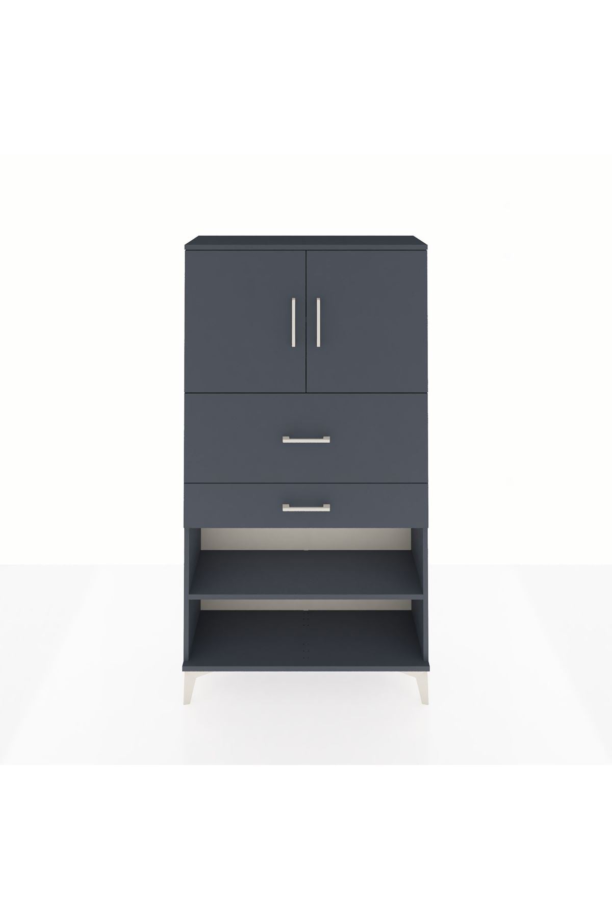Arges Dolap 3 Raflı 2 Çekmeceli 2 Kapaklı 88x30x163 - S21M172V5A