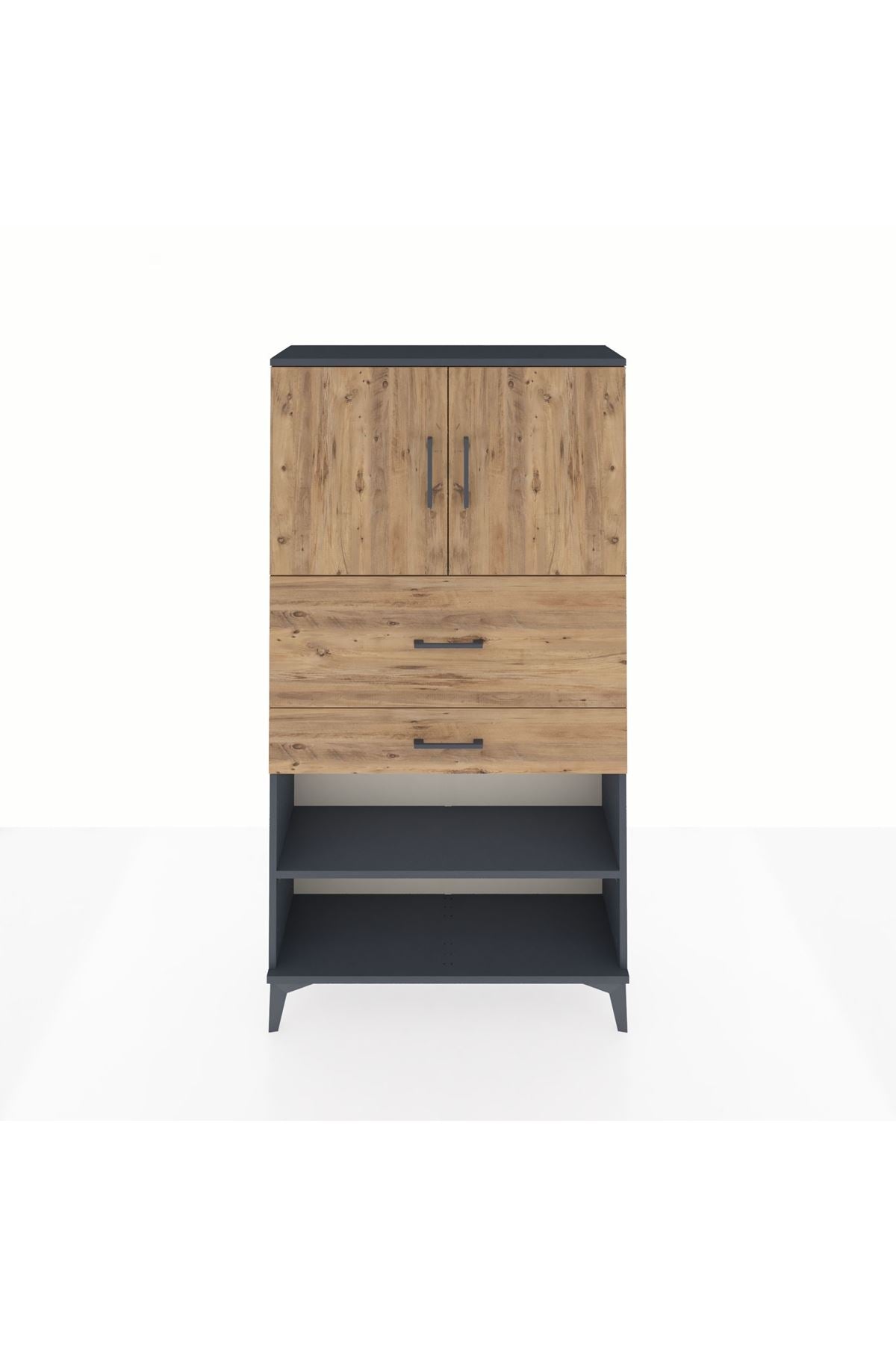 Arges Dolap 3 Raflı 2 Çekmeceli 2 Kapaklı 88x30x163 - S21M172V6A