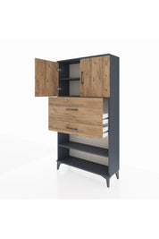 Arges Dolap 3 Raflı 2 Çekmeceli 2 Kapaklı 88x30x163 - S21M172V6A