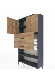 Arges Dolap 3 Raflı 2 Çekmeceli 2 Kapaklı 88x30x163 - S21M172V6A