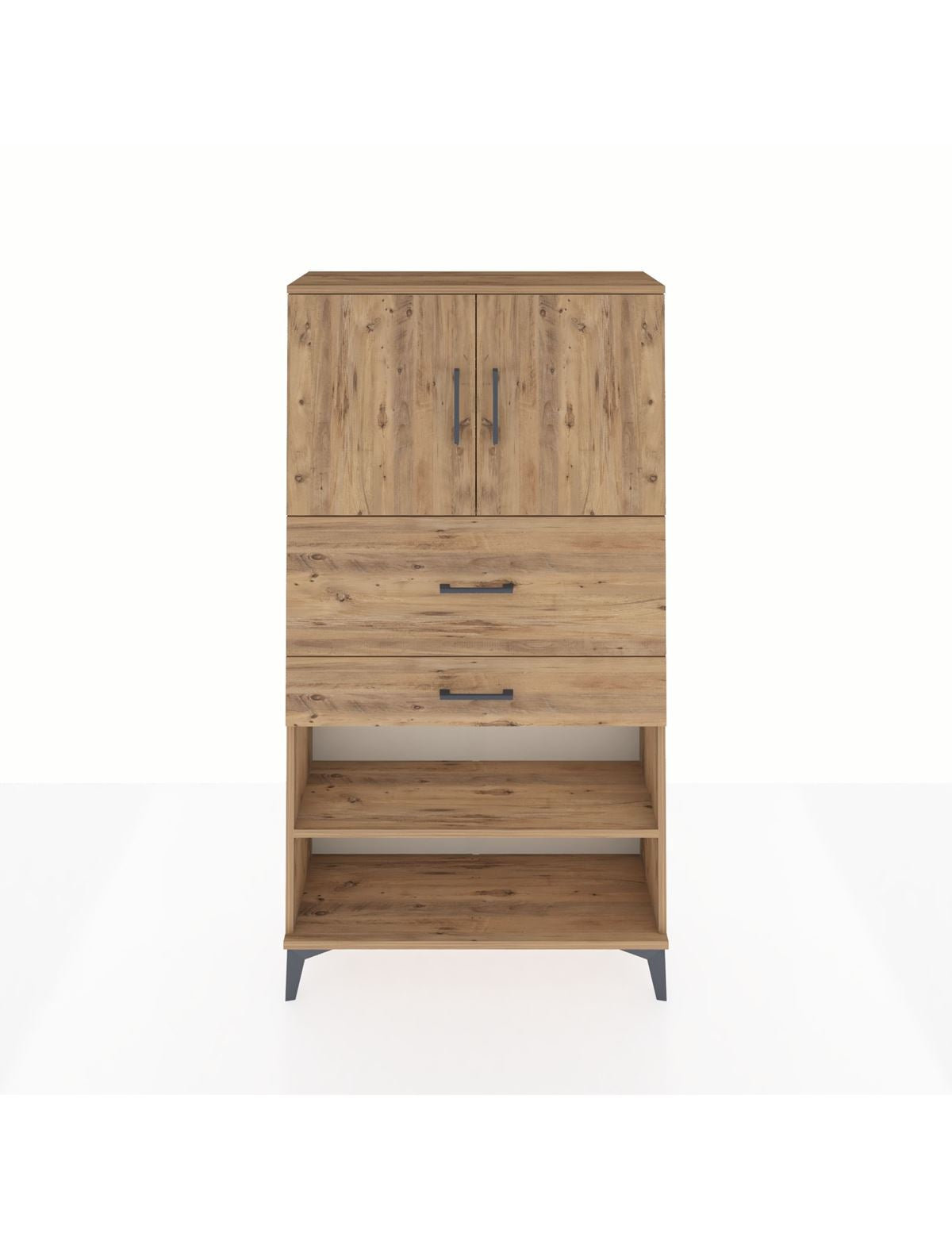 Arges Dolap 3 Raflı 2 Çekmeceli 2 Kapaklı 88x30x163 - S21M172V9A