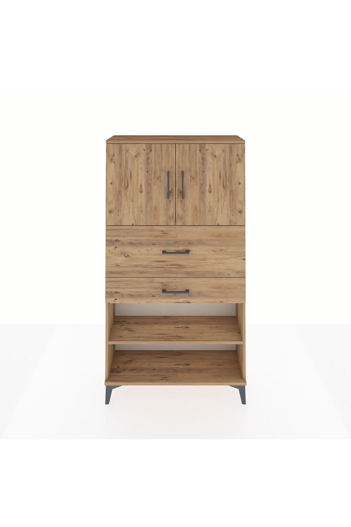 Arges Dolap 3 Raflı 2 Çekmeceli 2 Kapaklı 88x30x163 - S21M172V9A