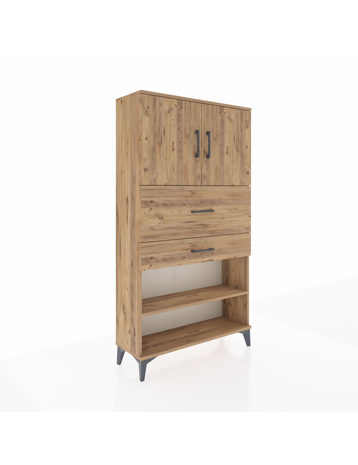 Arges Dolap 3 Raflı 2 Çekmeceli 2 Kapaklı 88x30x163 - S21M172V9A
