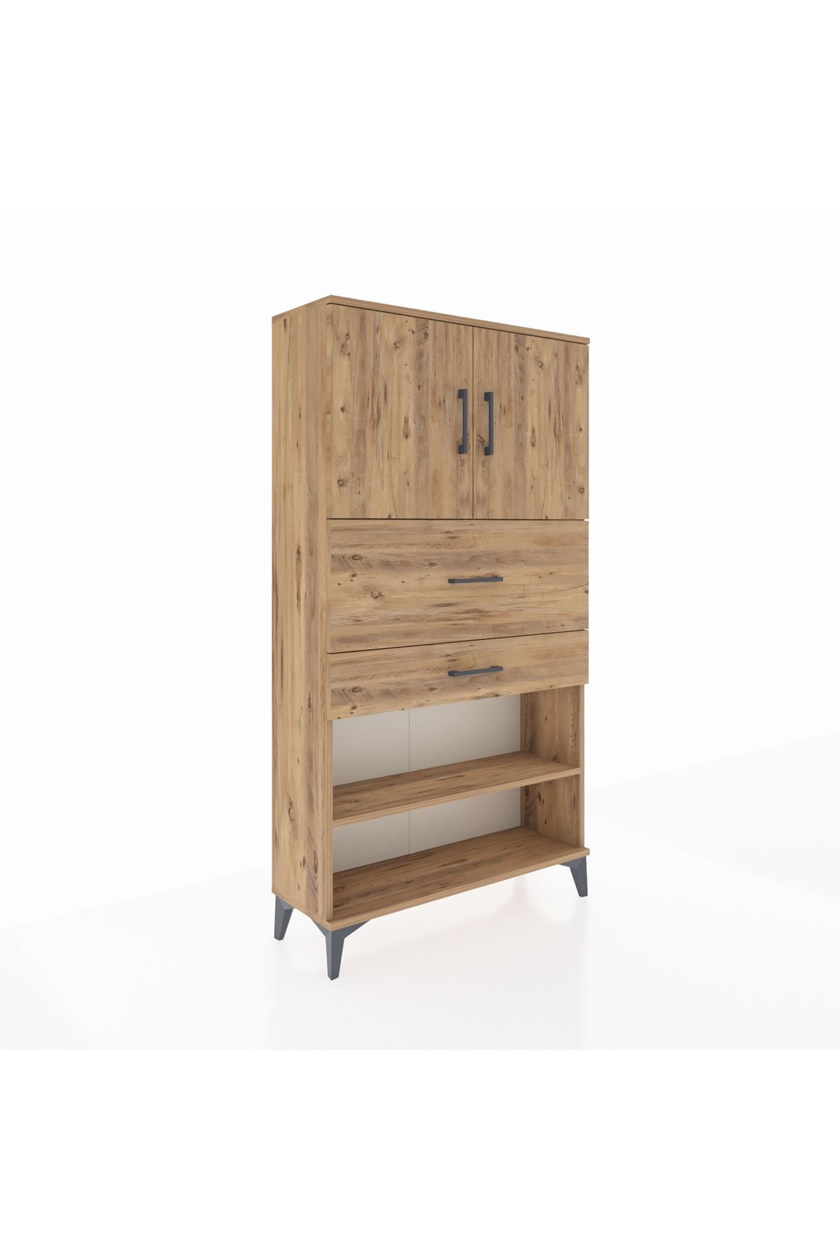Arges Dolap 3 Raflı 2 Çekmeceli 2 Kapaklı 88x30x163 - S21M172V9A