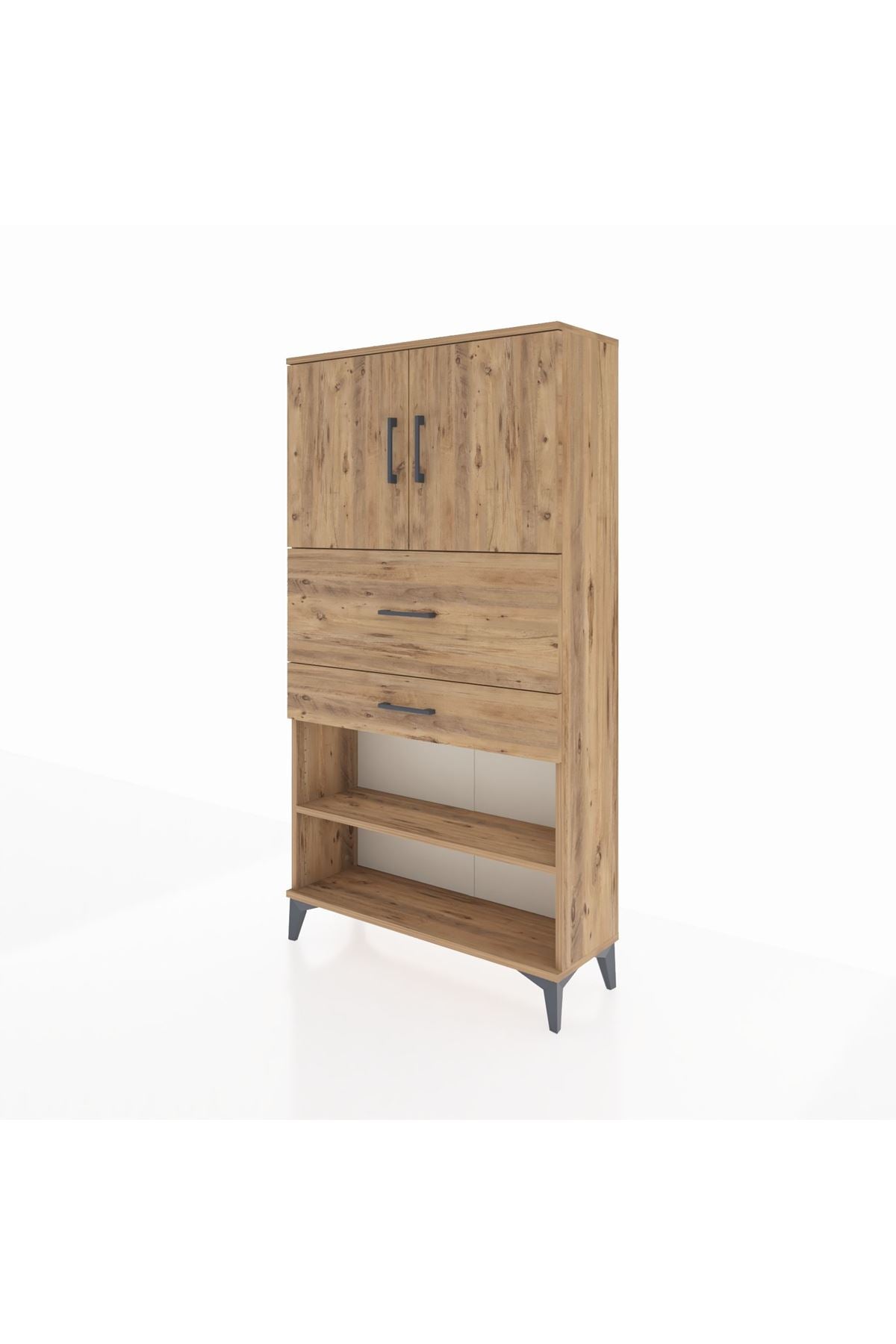 Arges Dolap 3 Raflı 2 Çekmeceli 2 Kapaklı 88x30x163 - S21M172V9A