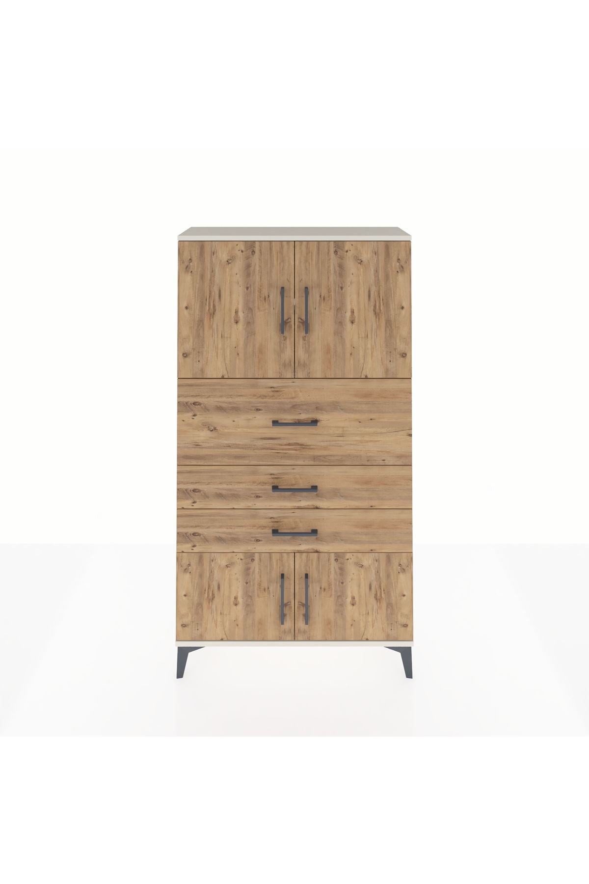 Arges Dolap 2 Raflı 3 Çekmeceli 4 Kapaklı 88x30x163 - S21M174V3A