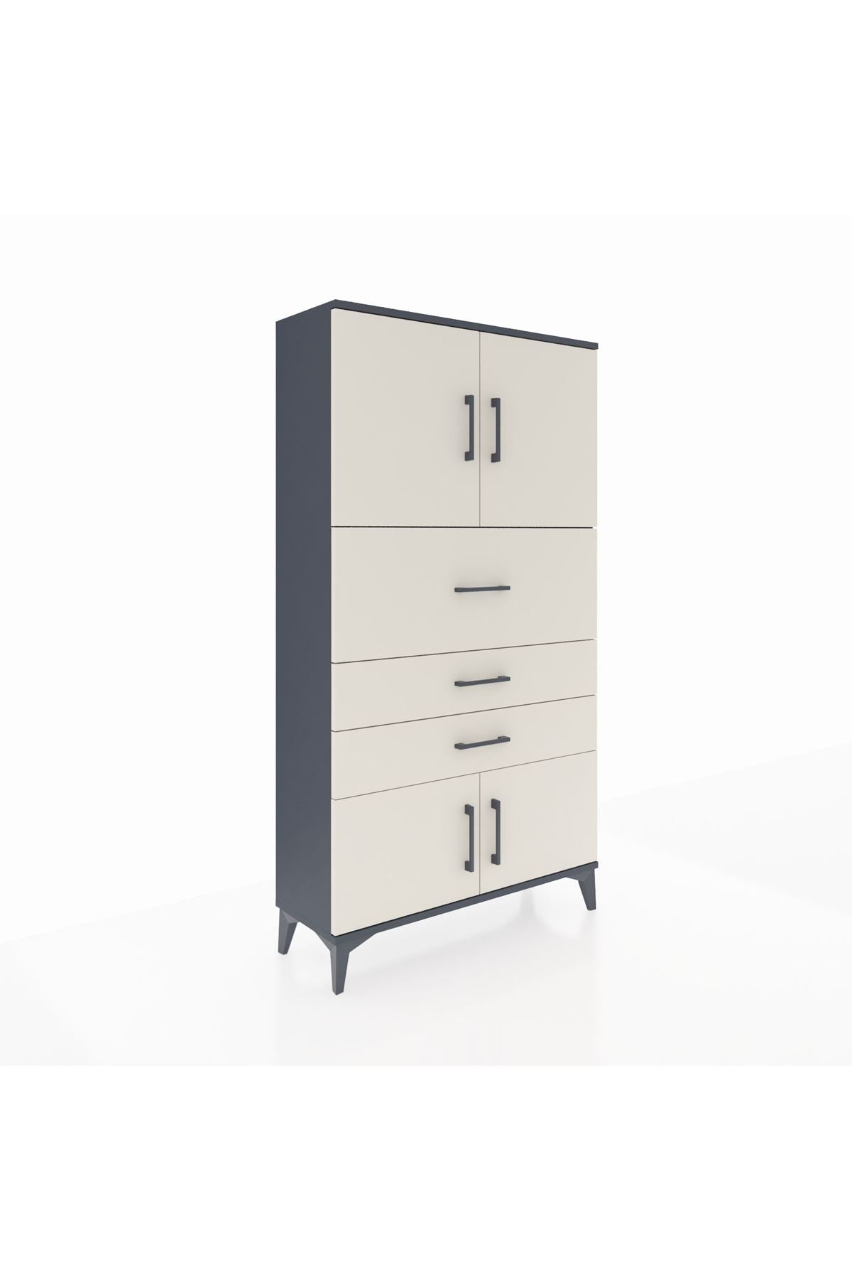 Arges Dolap 2 Raflı 3 Çekmeceli 4 Kapaklı 88x30x163 - S21M174V4A
