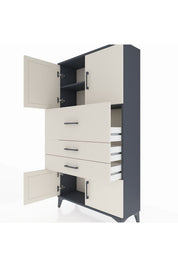Arges Dolap 2 Raflı 3 Çekmeceli 4 Kapaklı 88x30x163 - S21M174V4A