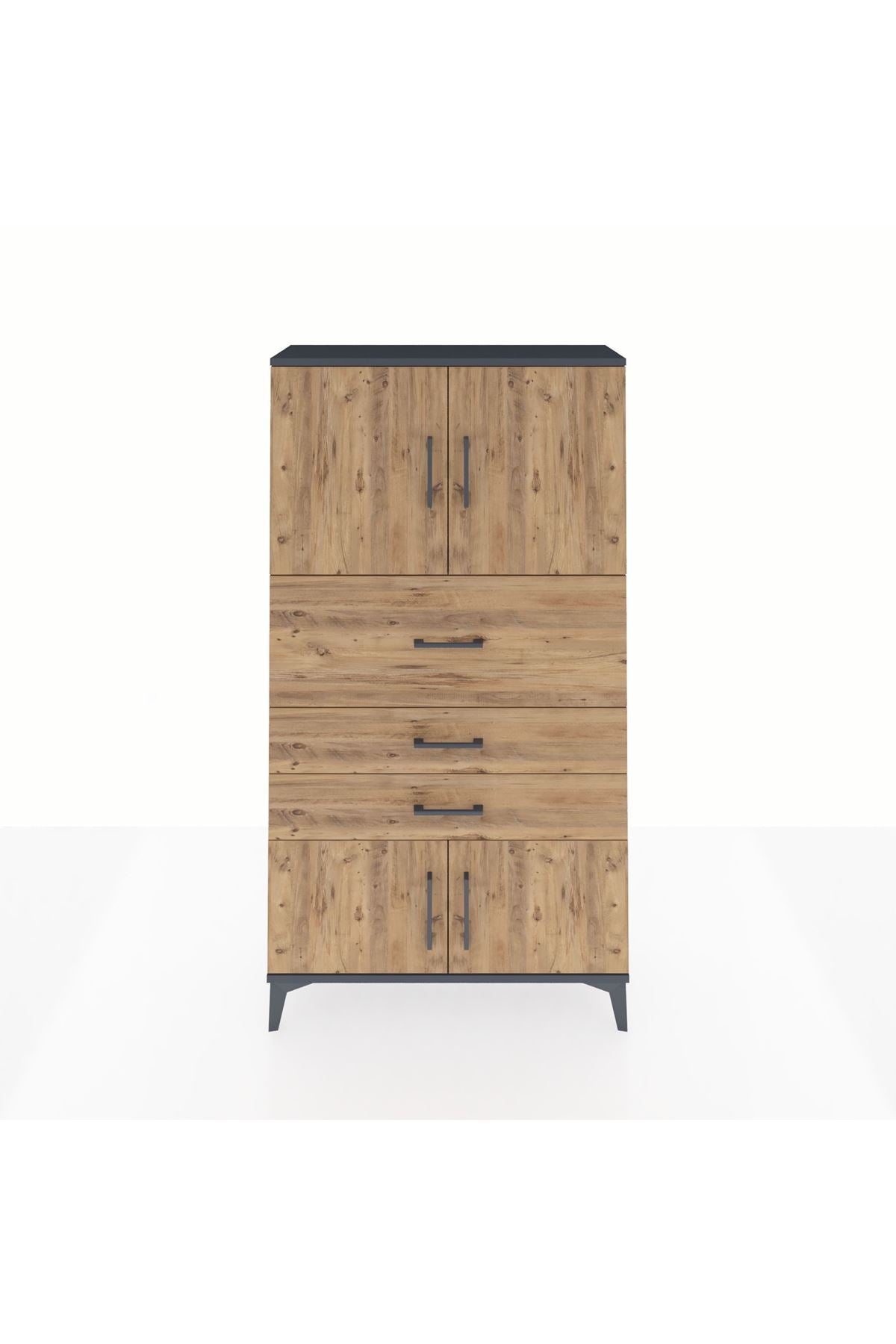 Arges Dolap 2 Raflı 3 Çekmeceli 4 Kapaklı 88x30x163 - S21M174V6A