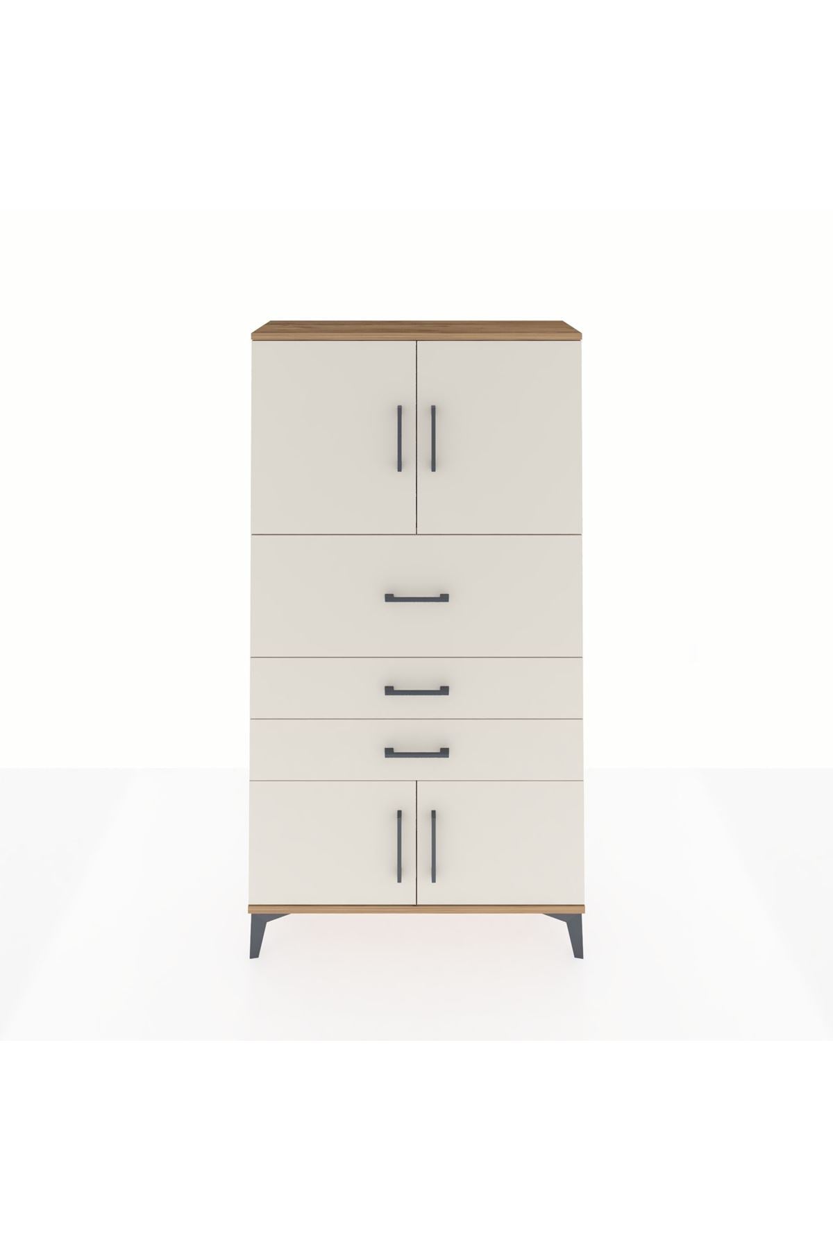 Arges Dolap 2 Raflı 3 Çekmeceli 4 Kapaklı 88x30x163 - S21M174V7A