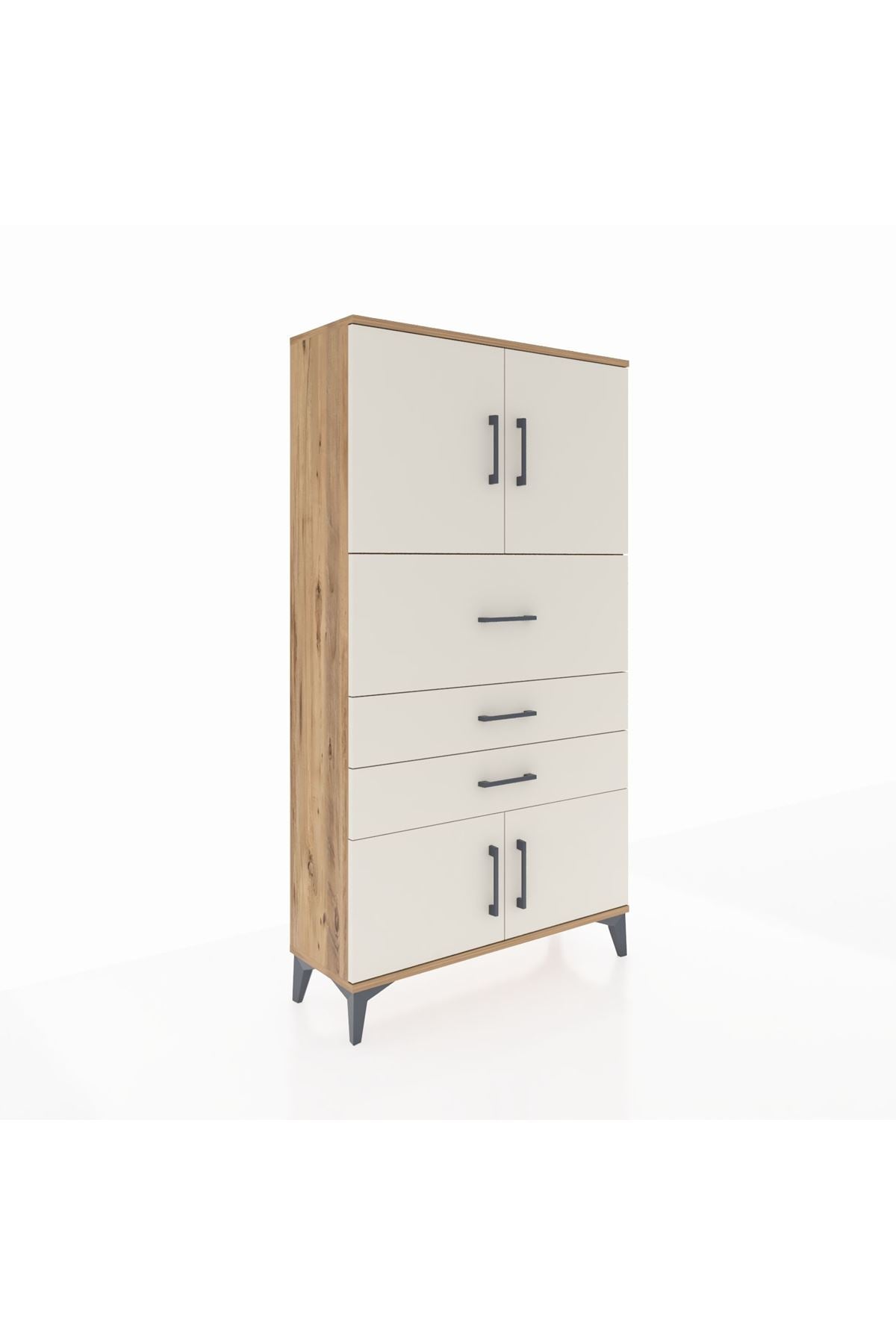 Arges Dolap 2 Raflı 3 Çekmeceli 4 Kapaklı 88x30x163 - S21M174V7A