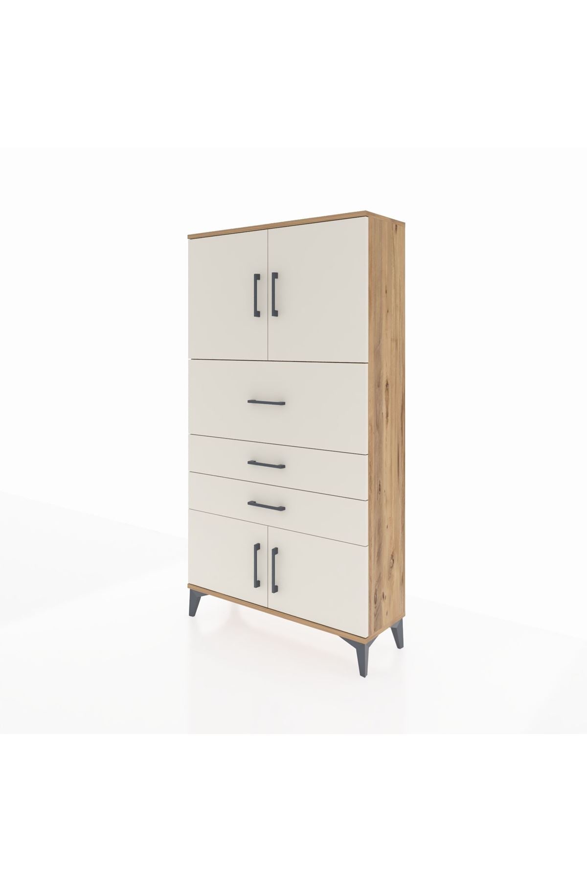 Arges Dolap 2 Raflı 3 Çekmeceli 4 Kapaklı 88x30x163 - S21M174V7A