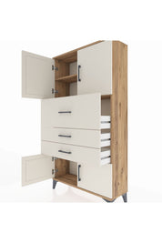 Arges Dolap 2 Raflı 3 Çekmeceli 4 Kapaklı 88x30x163 - S21M174V7A