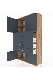 Arges Dolap 2 Raflı 3 Çekmeceli 4 Kapaklı 88x30x163 - S21M174V8A