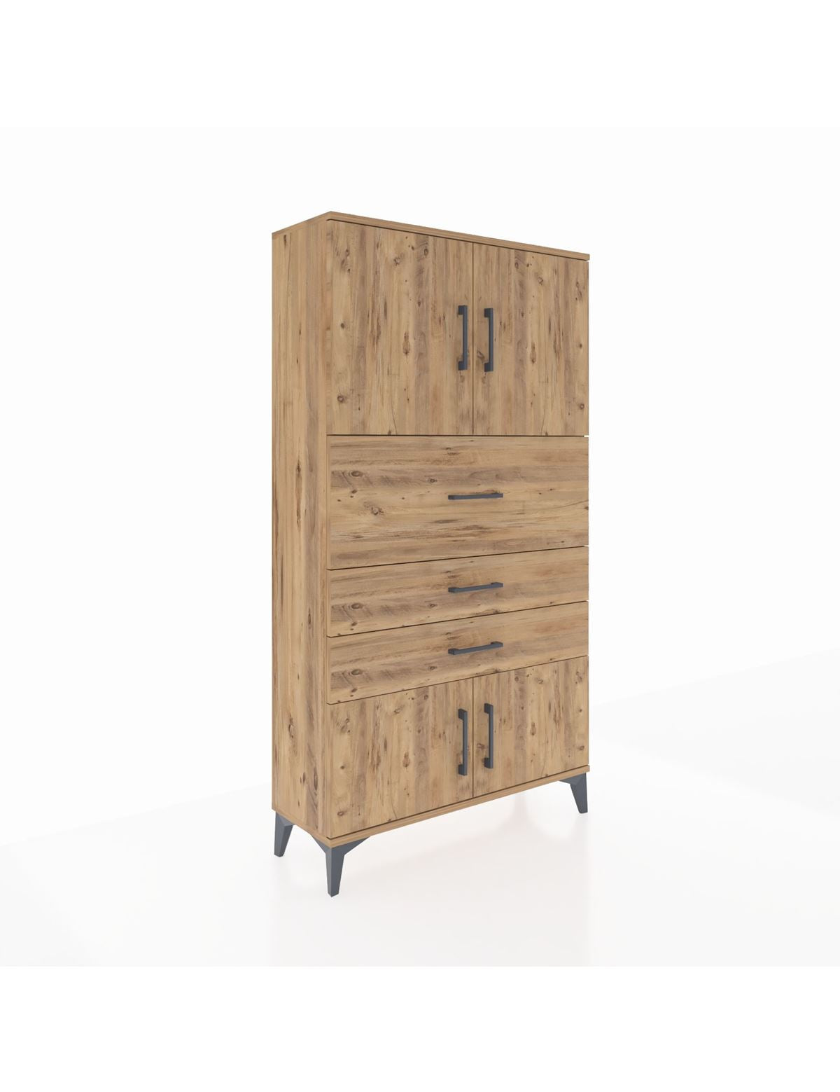 Arges Dolap 2 Raflı 3 Çekmeceli 4 Kapaklı 88x30x163 - S21M174V9A