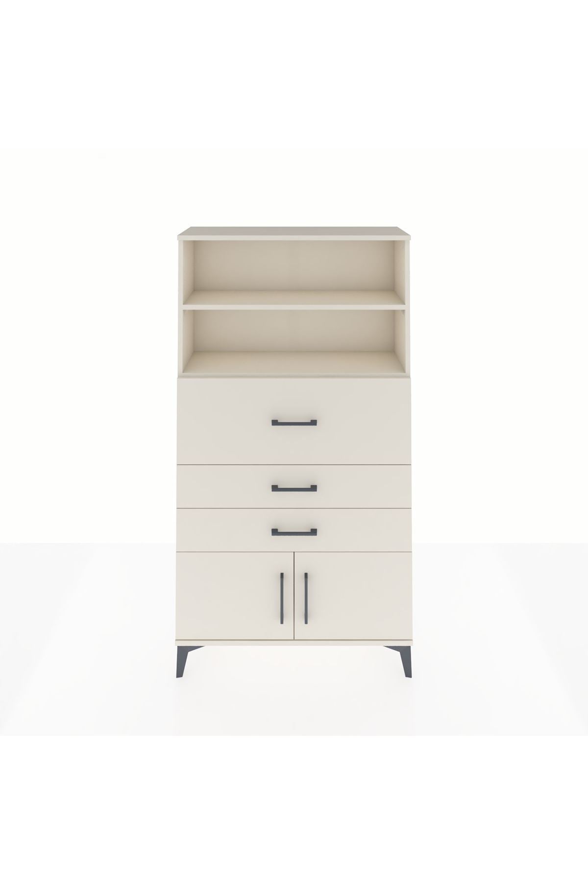 Arges Dolap 2 Raflı 3 Çekmeceli 2 Kapaklı 88x30x163 - S21M175V1A