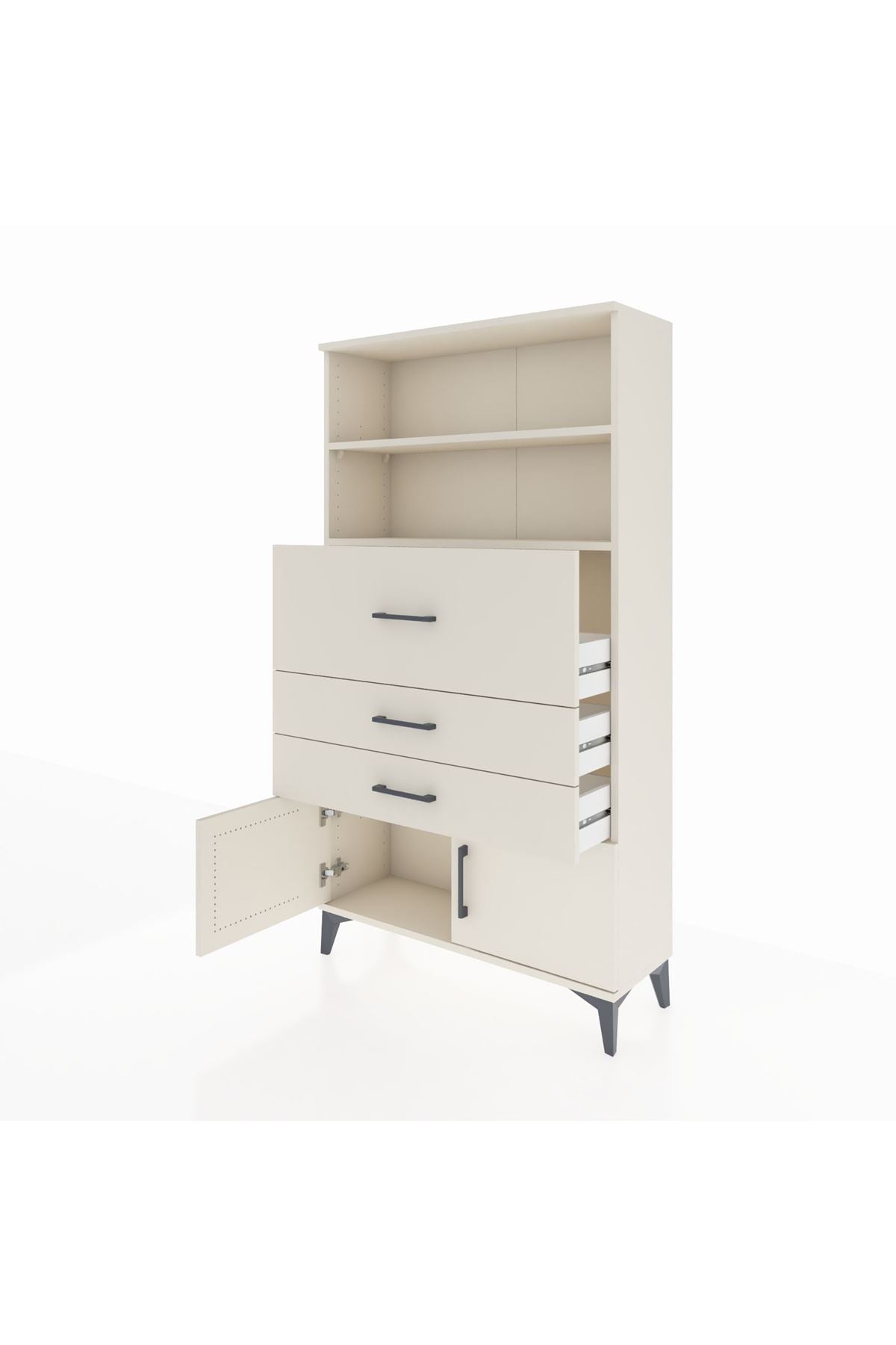 Arges Dolap 2 Raflı 3 Çekmeceli 2 Kapaklı 88x30x163 - S21M175V1A
