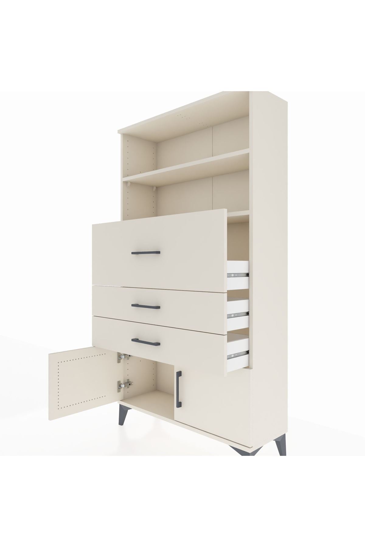 Arges Dolap 2 Raflı 3 Çekmeceli 2 Kapaklı 88x30x163 - S21M175V1A